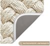 OnlyWow Badematte Seil - Gestrickt - Beige, Höhe 10 mm, Polyester, Rechteckig, Badezimmerteppich, Badteppich, Rutschfest, Badvorleger, Waschbar Bild 3