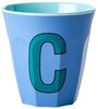 Rice New Dusty Blue Print Melamin Becher Buchstabe C Bild 4