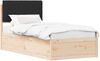 vidaXL Bettgestell mit gepolstertem Kopfteil Schwarz 90 x 200 cm 877586 Bild 2