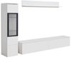 3-tlg. Wohnwand Weiß mit LED, TV-Schrank 180 x 33 x 30 cm, Vitrine 30 x 33 x 130 cm, Wandregal 140 x 13,5 x 18 cm Bild 3