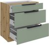 Küchen Unterschrank 80 cm Küche ARIA Aquamarin ultra matt + Eiche Artisan matt, hochwertige Fronten mit Anti Fingerprint Beschichtung, Soft-Close Küchenzeile Küchenblock Bild 3