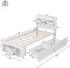 Einzelbett mit USB-Anschluss & Stauraum, 90x190 cm, weiß, ohne Matratze Bild 3