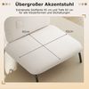 Übergroßer Akzentstuhl mit Extra Breitem & Tiefem Sitz Polsterstuhl Belastbar bis 250 kg Beige Bild 3