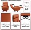 Relaxsessel HWC-L10, Design Fernsehsessel TV-Sessel Liegesessel, Liegefunktion drehbar, Voll-Leder ~ terracotta-braun Bild 2