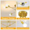 Ophy Kronleuchter Sputnik Kronleuchter, 6‑flammig, Vintage Deckenlampe aus Metall (E27), ohne Leuchtmittel, halbbündige Deckenbeleuchtung, für Esszimmer, Schlafzimmer & Wohnzimmer Bild 3