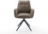 Drehstuhl Zoa-Flex Mikrofaser Taupe Vintage Kreuzgestell breit Schwarz 360° drehbar Wippfunktion Taschenfederkern Bild 2