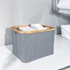 osoltus Faltbox Wäschebox Wäschekorb Nelson Bambus 40 cm Grau Bild 2