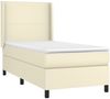 vidaXL Polsterbett mit Matratze & LED Creme 90x200 cm Kunstleder [3139243] Bild 4