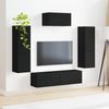 vidaXL TV-Schrankset Wandmontiert 4 pcs Schwarz Holzwerkstoff 3409043 Bild 4