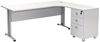 Furni24 Schreibtisch Winkelschreibtisch, Eckschreibtisch, Moderner Bürotisch Computertisch mit großer Arbeitsfläche, Bürotisch, PC Tisch, Dona Grau 180 x 120 x 74 cm inkl. Beistellcontainer rechts gewinkelt Bild 3