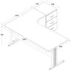 Furni24 Schreibtisch Winkelschreibtisch, Eckschreibtisch, Moderner Bürotisch Computertisch mit großer Arbeitsfläche, Bürotisch, PC Tisch, Dona Grau 180 x 120 x 74 cm inkl. Beistellcontainer rechts gewinkelt Bild 2
