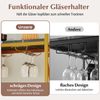 Weinregal für 21 Flaschen Freistehender Flaschenregal mit Glashalter und Tischplatte Weinständer Metall 93 x 38 x 102 cm Gold Bild 5