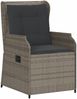 vidaXL Gartensessel mit Kissen 2 Stk. Verstellbar Grau Poly Rattan 368993 Bild 3