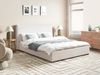 Bett mit Lattenrost Samtstoff LAVAUR 160 x 200 cm Cremeweiß Bild 3