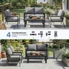 MeXo Gartenlounge-Set Gartenmöbel Set 4 Personen Aluminium Wetterfest Hochlehner 4 Sitzer, (einteiliges 10cm Premium-Sitzkissen, 4-tlg, Gartentisch 100x50cm), Gartenset 4 Personen Ergonomisches Design, Café-Ecke Alu Bild 3
