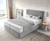 Boxspringbett Dream-Great 140x200 cm Mikrofaser Grau mit TFK Matratze und Visco Topper Bild 4