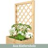 Pflanzkasten mit Rankgitter THIO - Inkl. Vlies & Handschuhe | Hochbeet mit Rankhilfe Blumenkasten für Kletterpflanzen hängende Körbe Pflanzgefäß aus Holz, 58cm Breit Bild 3