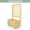 Pflanzkasten mit Rankgitter THIO - Inkl. Vlies & Handschuhe | Hochbeet mit Rankhilfe Blumenkasten für Kletterpflanzen hängende Körbe Pflanzgefäß aus Holz, 58cm Breit Bild 2
