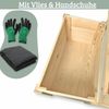 Pflanzkasten mit Rankgitter THIO - Inkl. Vlies & Handschuhe | Hochbeet mit Rankhilfe Blumenkasten für Kletterpflanzen hängende Körbe Pflanzgefäß aus Holz, 58cm Breit Bild 4