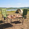 HOMECALL Campingstuhl Klapptisch-Set mit 2 Stühlen Hochlehner Luxus Klappstuhl Campingtisch (gartenstuhl klappbar für 4-6 Personen), mit 4,5cm Dicke Gepolstert Bild 1