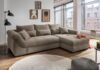 Polsterecke >Felicia< Schlaffunktion, Stauraum, Cord grau-braun - 302x89x188cm (BxHxT) Bild 2
