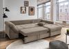 Polsterecke >Felicia< Schlaffunktion, Stauraum, Cord grau-braun - 302x89x188cm (BxHxT) Bild 3