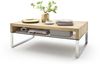 Couchtisch >HILARY< Glasablage, Eiche, Massivholz - 110x39x70cm (BxHxT) Bild 3