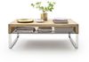 Couchtisch >HILARY< Glasablage, Eiche, Massivholz - 110x39x70cm (BxHxT) Bild 4