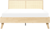 Bett mit Lattenrost MONPAZIER 160 x 200 cm Rattan Heller Holzfarbton Bild 4