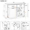 Modernes Sideboard mit unterschiedlichen Schubladen, Buffetschrank mit Abfallbehälterfach und externer Gewürzregal für Esszimmer, Wohnzimmer und Küche (Grau) Bild 5