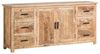 Sideboard Massivholz Mango 180x80 cm massivum Mumbai braun rustikale Anrichte Kommode mit Schnitzereien Landhausstil Stauraum Wohnzimmer Bild 4