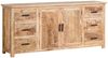 Sideboard Massivholz Mango 180x80 cm massivum Mumbai braun rustikale Anrichte Kommode mit Schnitzereien Landhausstil Stauraum Wohnzimmer Bild 5