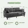 Flieks 2-Sitzer Sofa mit LED-Beleuchtung, USB-Anschluss & Aufbewahrungstasche, Chenille, Grau Bild 4