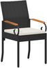 vidaXL Gartenstühle 2 pcs Schwarz und Cremeweiß Poly-Rattan und Akazie 42025880 Bild 4