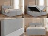 Boxspringbett mit Multipocket-Matratze und Topper, Doppelbett, Struktur dekostoff, Polsterbett mit Bettkästen - JAGUAR - 140 x 200 cm - Hellgrau Struktur - H4 Bild 2