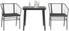 vidaXL 3-tlg. Garten-Essgruppe mit Kissen Schwarz Poly Rattan Glas 3334499 Bild 2