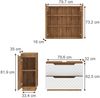 Badmöbel-Set Lotta Eiche/Weiß mit Kachelstruktur 3 Teile Vicco Bild 2