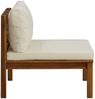 vidaXL Modulares Mittelsofa mit Cremeweißen Kissen Akazienholz 316289 Bild 5