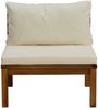 vidaXL Modulares Mittelsofa mit Cremeweißen Kissen Akazienholz 316289 Bild 3