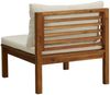 vidaXL Modulares Mittelsofa mit Cremeweißen Kissen Akazienholz 316289 Bild 4