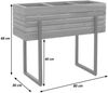 Hochbeet HWC-P85, Pflanzbeet Blumen-/Pflanzkasten Pflanzkübel, Outdoor Metall Akazie Holz FSC® 68 x 80 x 30 cm ~ schwarz Bild 3
