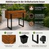 Hochbeet HWC-P85, Pflanzbeet Blumen-/Pflanzkasten Pflanzkübel, Outdoor Metall Akazie Holz FSC® 68 x 80 x 30 cm ~ schwarz Bild 2