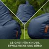 Green Bean® Sitzsack aus Kunstleder mit EPS Perlen Füllung - 90 x 80 x 70 cm - Bean Bag - Gaming Chair Rückenlehne - Dunkelblau Bild 3