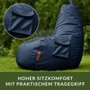 Green Bean® Sitzsack aus Kunstleder mit EPS Perlen Füllung - 90 x 80 x 70 cm - Bean Bag - Gaming Chair Rückenlehne - Dunkelblau Bild 5