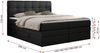 Boxspringbett mit Kopfteil und Topper, Polsterbett - LUKA-KING - 180x200cm - Schwarz Kunstleder - H4 Bild 5
