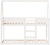 vidaXL Etagenbett mit Dach Weiß 90x200 cm Massivholz Kiefer 3282080 Bild 4