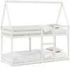 vidaXL Etagenbett mit Dach Weiß 90x200 cm Massivholz Kiefer 3282080 Bild 2