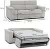Dmora 2-Sitzer Schlafsofa Rigolato, Schlafsofa fürs Wohnzimmer, gepolstert, abnehmbar, 100 % Made in Italy-Qualität, 185x95 h100 cm, Hellgrau Bild 3