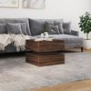 Couchtisch, Sofatisch mit LED-Leuchten Braun Eichen-Optik 50x50x40 cm Bild 4