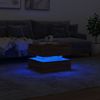 Couchtisch, Sofatisch mit LED-Leuchten Braun Eichen-Optik 50x50x40 cm Bild 5